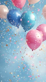 Celebrate with Colorful Balloons Floating in Joy.