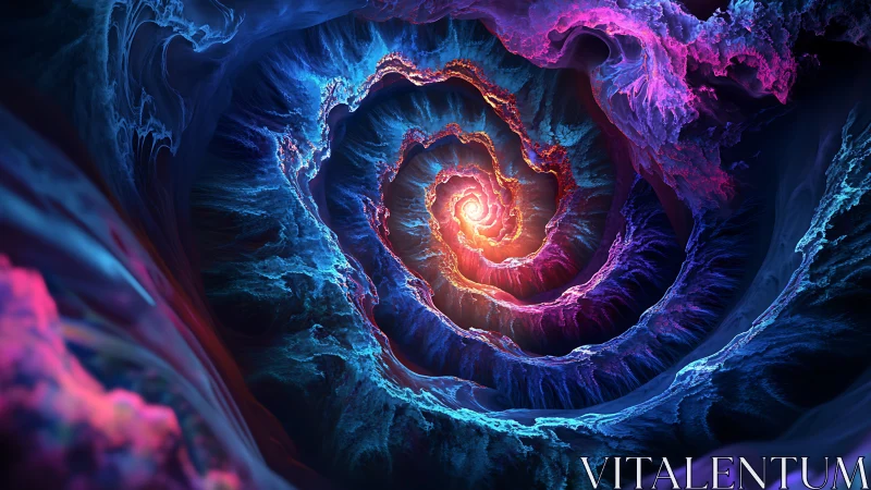 Fractal vortex spiral renders luminous cosmic plasma structures