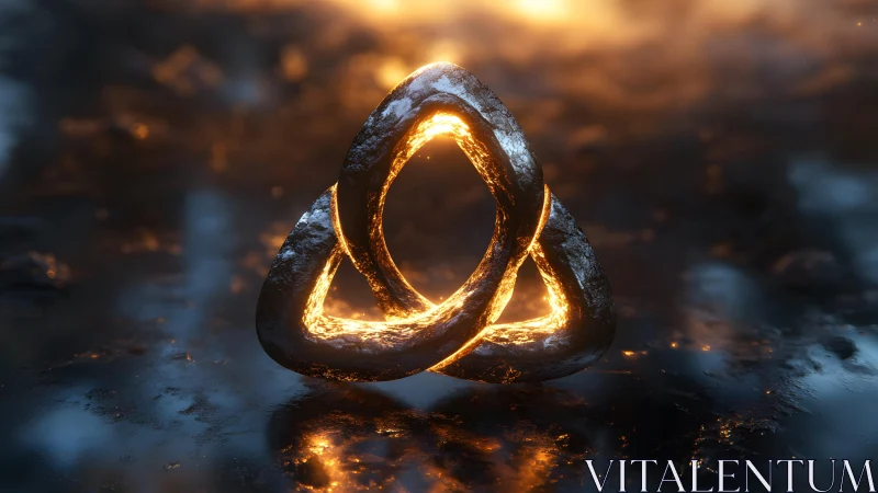 Glowing Celtic Knot in Mystical Landscape, Digital Art Style.