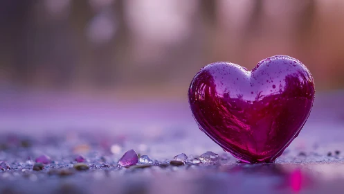 Liquid Ruby Heart: Crystalline Love in Luminous Form.