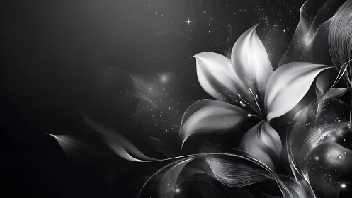 Luminous Petals Bloom in Starlit Shadow Dance.