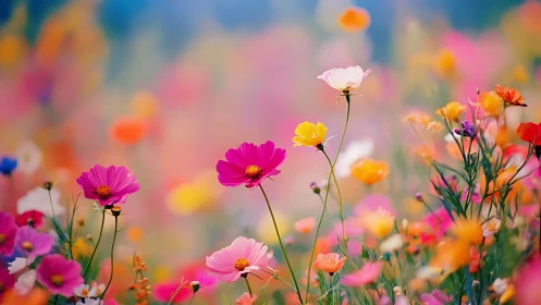 Vibrant Wildflower Meadow in Full Bloom