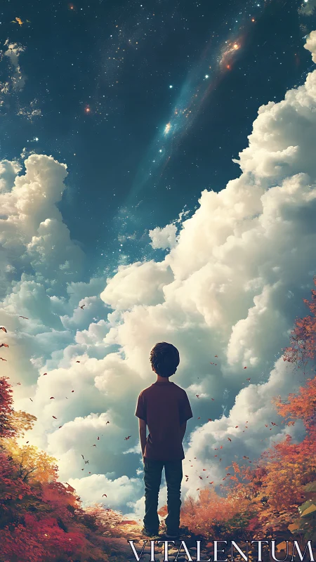 Small stargazer opens a clouded doorway into blooming cosmos