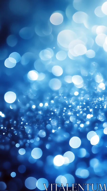 Photographic blue bokeh field with layered depth-of-focus structure.