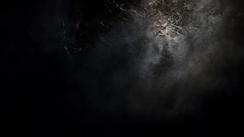 Dark textured surface with faint light and smoky shading.