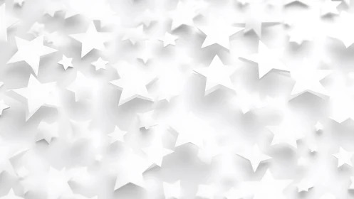 White Paper Stars Pattern Background in Minimalist 3D Style.
