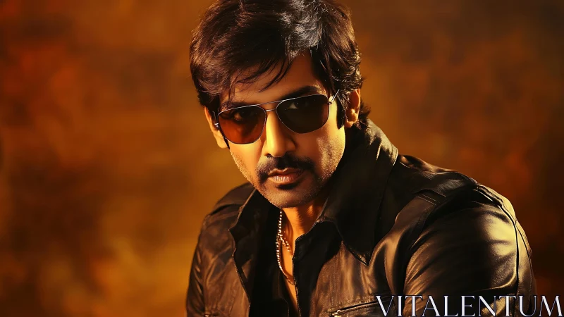 Shades, leather, and quiet confidence in warm golden light.