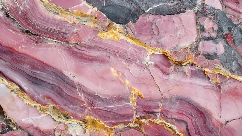 Metamorphic pink marble slab with veining stratigraphic detail.