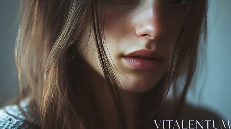 Soft-lit close-up portrait where silence speaks in skin tones.