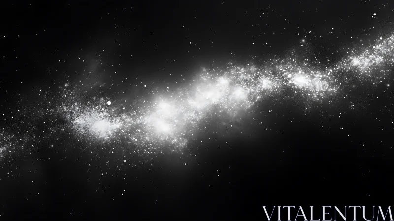 Bright star field forms diagonal galactic band on black sky