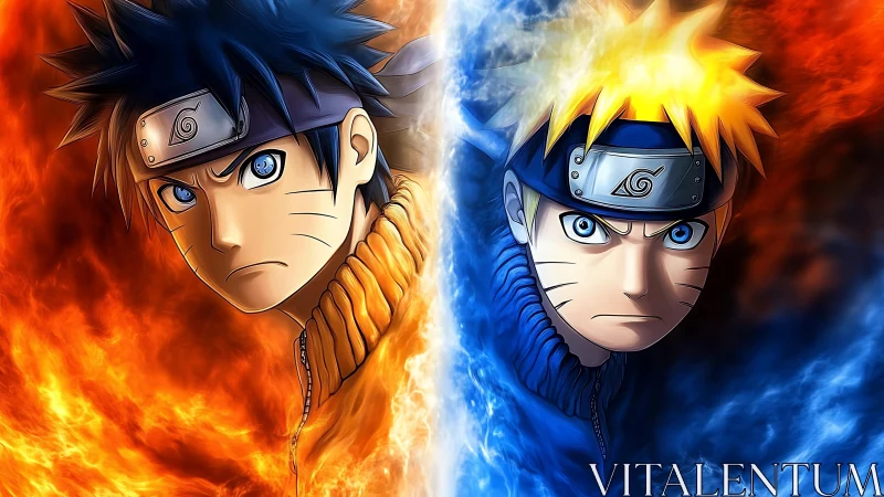 Fiery and icy ninja halves reveal intense inner power