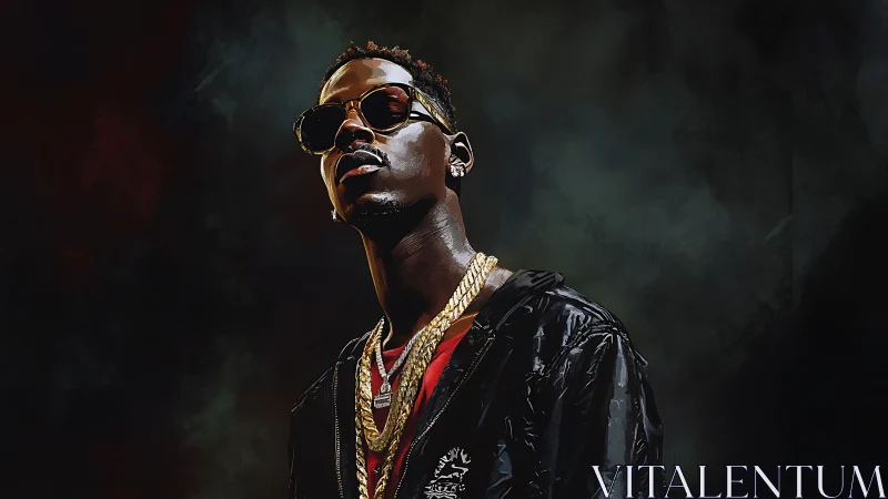 Cool confidence radiates from this stylish hip hop portrait