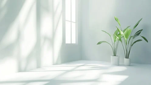 Sunlit corner sanctuary where minimalist walls quietly glow.