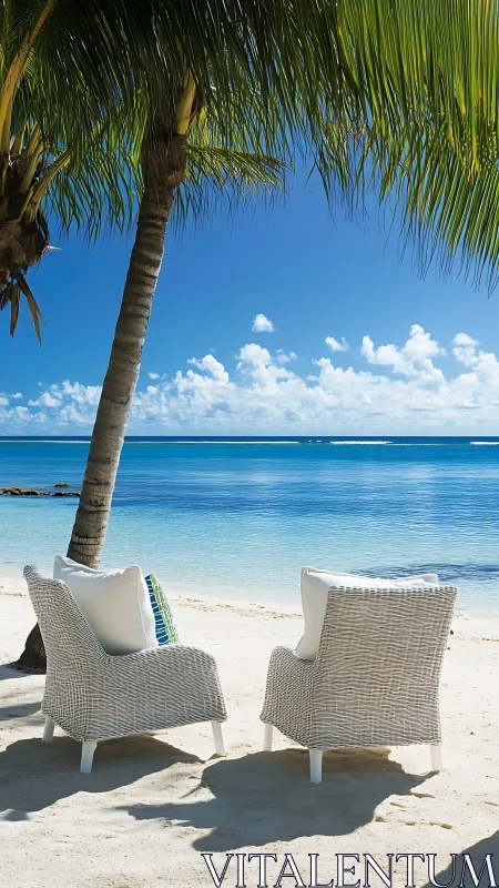 Tropical Oceanfront Seating. Architectural Leisure Composition.