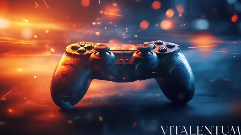 Gaming Controller in Neon Glow: Cyberpunk Aesthetic.