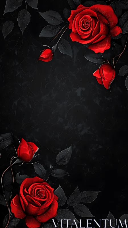 Crimson Blooms Command the Velvet Darkness