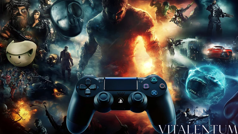 PlayStation controller anchors explosive gaming montage