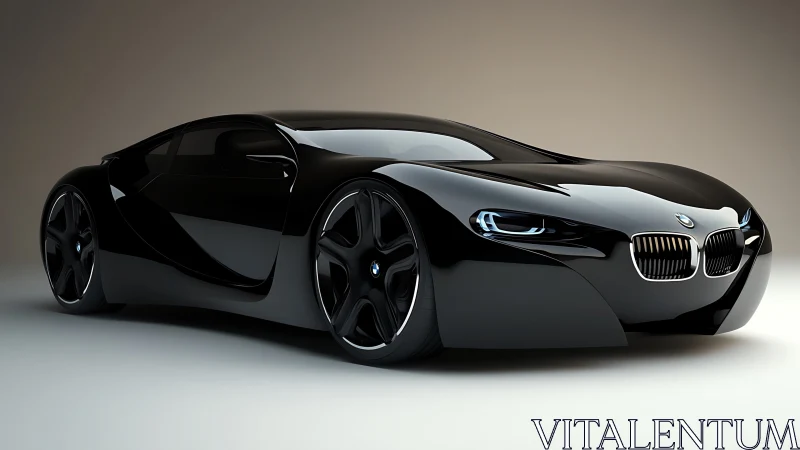Black BMW supercar concept with fluid aerodynamic body