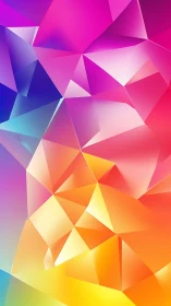 Radiant geometric shards glow in a joyful rainbow blaze