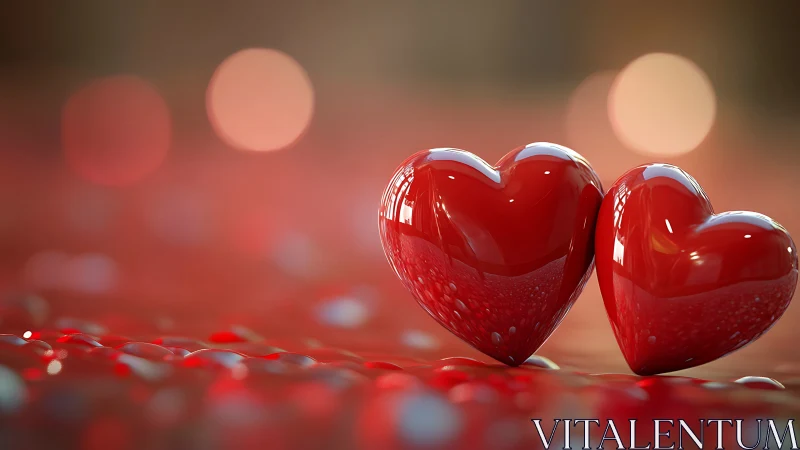 Dual Crystalline Hearts Rendered with Luminous Depth and Bokeh Ambient Light