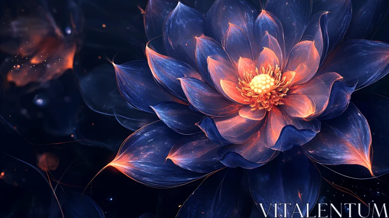 Digital render depicts bioluminescent lotus-like flower form
