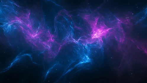 Bipolar magenta and cyan nebular filaments in deep space matrix