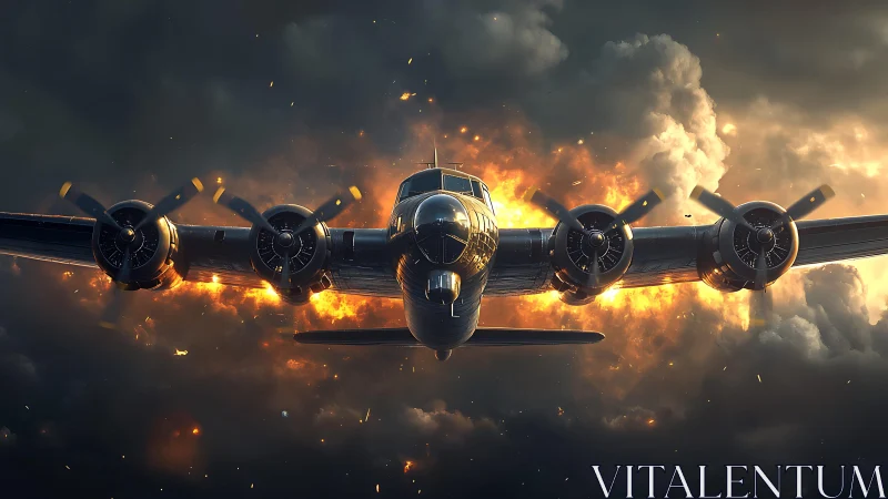 Pyroclastic Bomber: Four-Engine Beast Blazes Through Inferno