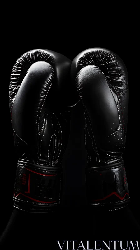 Professional Boxing Gloves Study: Dramatic Chiaroscuro Contrast.