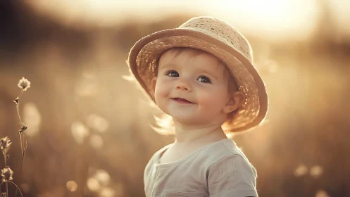 Golden Hour Wonder: Young Explorer Contemplates Life's Magnificent Mysteries