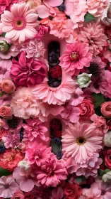 Vibrant Pink Floral Arrangement with Central Sculptural Opening