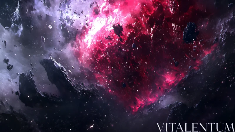 Crimson Nebula Heartstorm Carved Through Shattered Void.