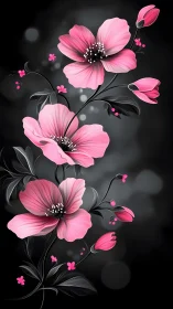 Luminous cosmos flowers bloom in cascading pink elegance.