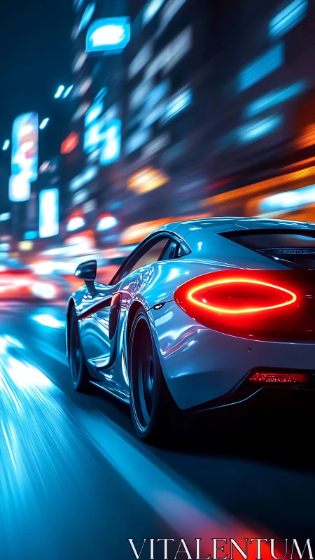 Neon-laced supercar stitches light through the midnight city