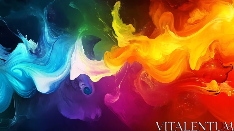 Chromatic vortex of swirling liquid spectrum colors.