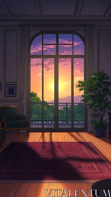 Sunset floods a tranquil studio with warm, nostalgic light