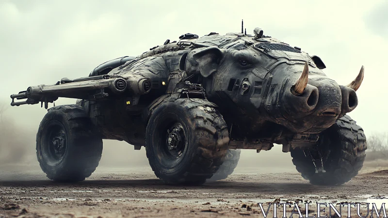 Armored boar-shaped assault vehicle rendered in cinematic 3D realism