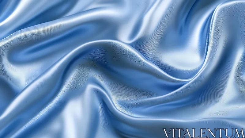 Silken blue waves curl gently into a liquid metal dreamscape