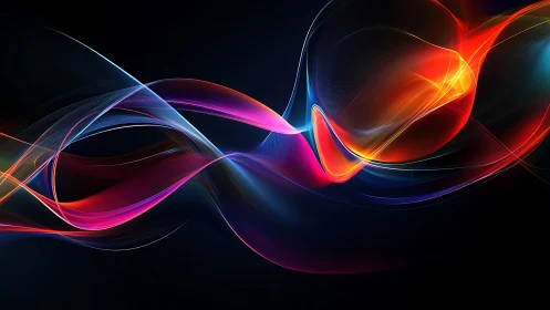 Neon ribbons converse in luminous currents across midnight