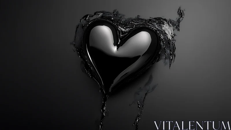 Heart Formed From Water and Light in Darkness