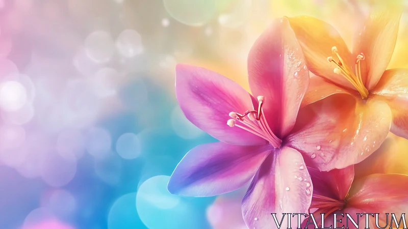 Luminous Petals Dance Through Prismatic Light.