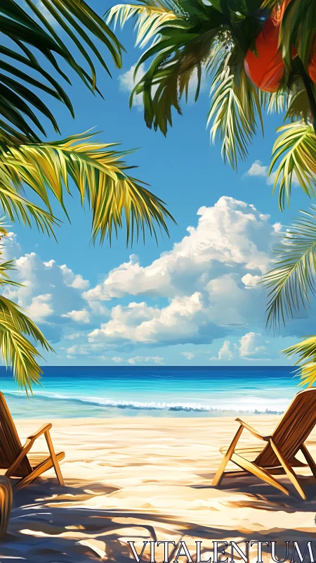 Tropical Coastal Paradise: Digitally Rendered Beach Sanctuary.