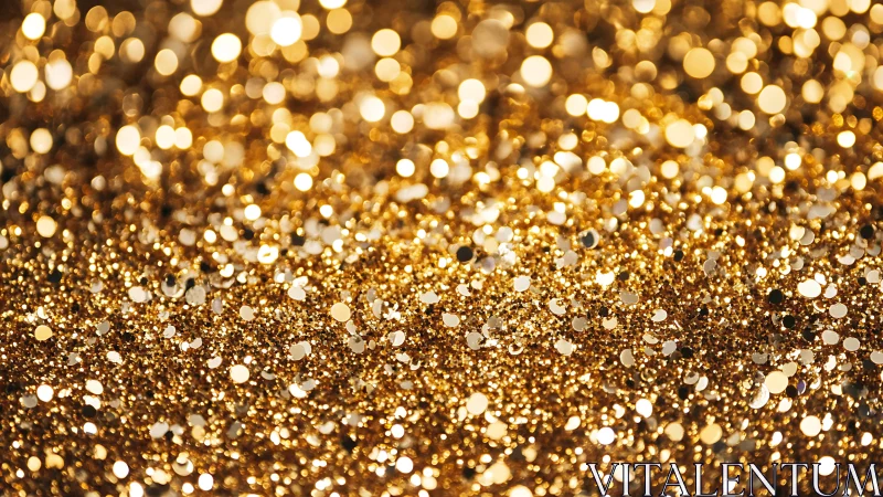 Macro gold glitter bokeh field with layered specular highlights.