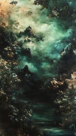 Mist-draped mountains trade secrets with an emerald river