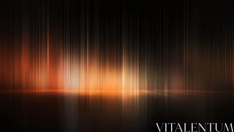 Abstract glowing vertical light streaks on dark background digital art.