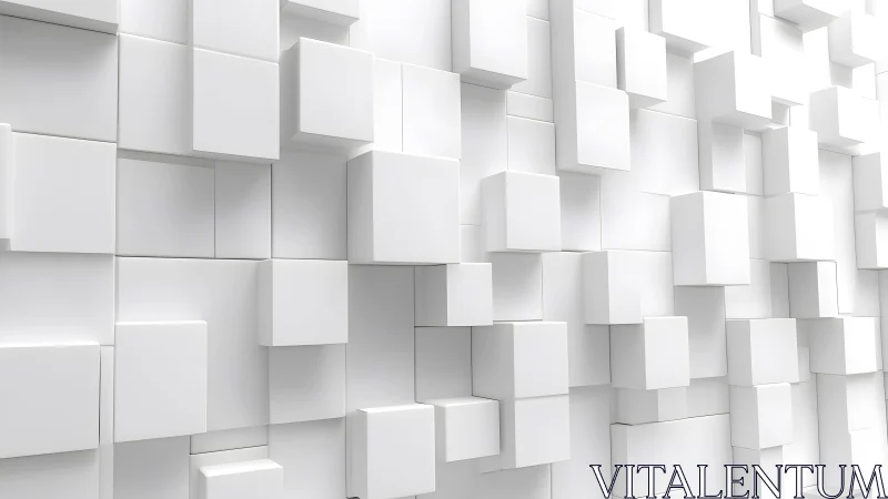 White 3D geometric cubes abstract wall background in modern style.