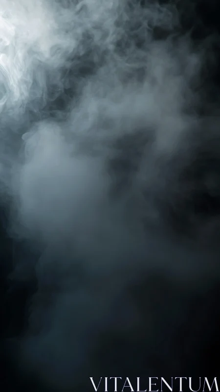 Thick white smoke swirling in dark empty background.