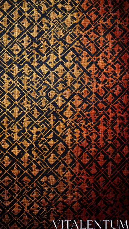 Geometric grid pattern displays dense diagonal lattice overlay