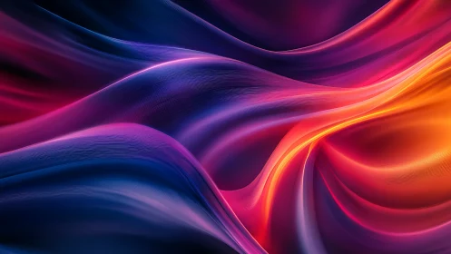 Color gradient waves form layered flowing digital surfaces