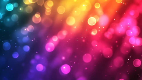 Neon bokeh galaxies drift through a soft rainbow dreamwave