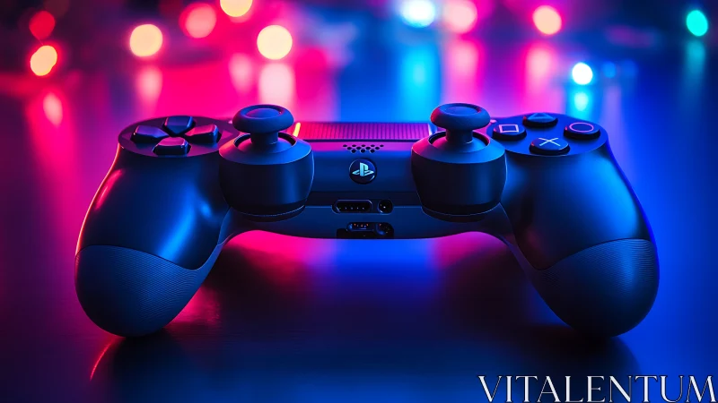Neon-Glowing Gaming Controller in Vibrant Light.